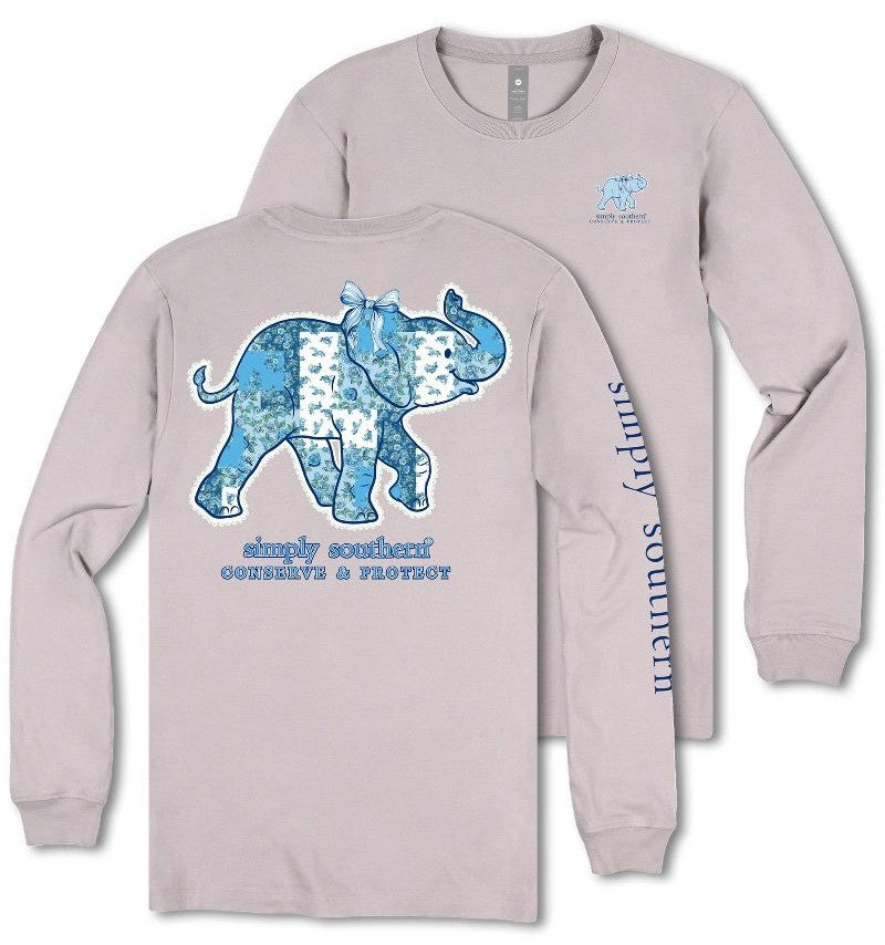 Track Elephant - Floral Blue - Bow - Patchwork - SS - F25 - YOUTH Long Sleeve