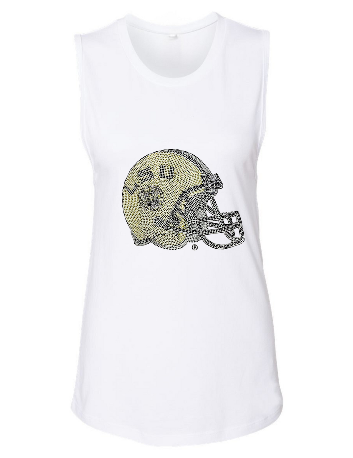 Louisiana State University Helmet White Tank Top