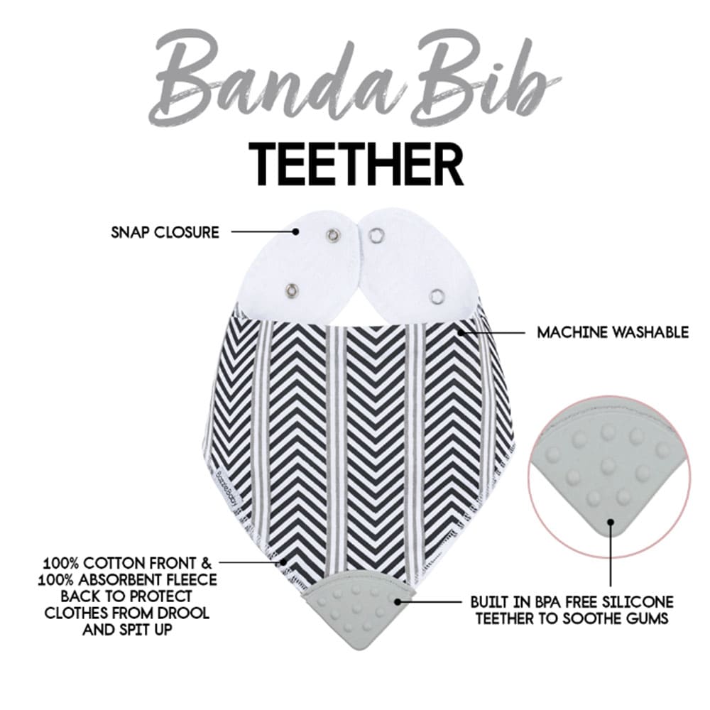 Banda Bib with Teether Attached  - Various Colors