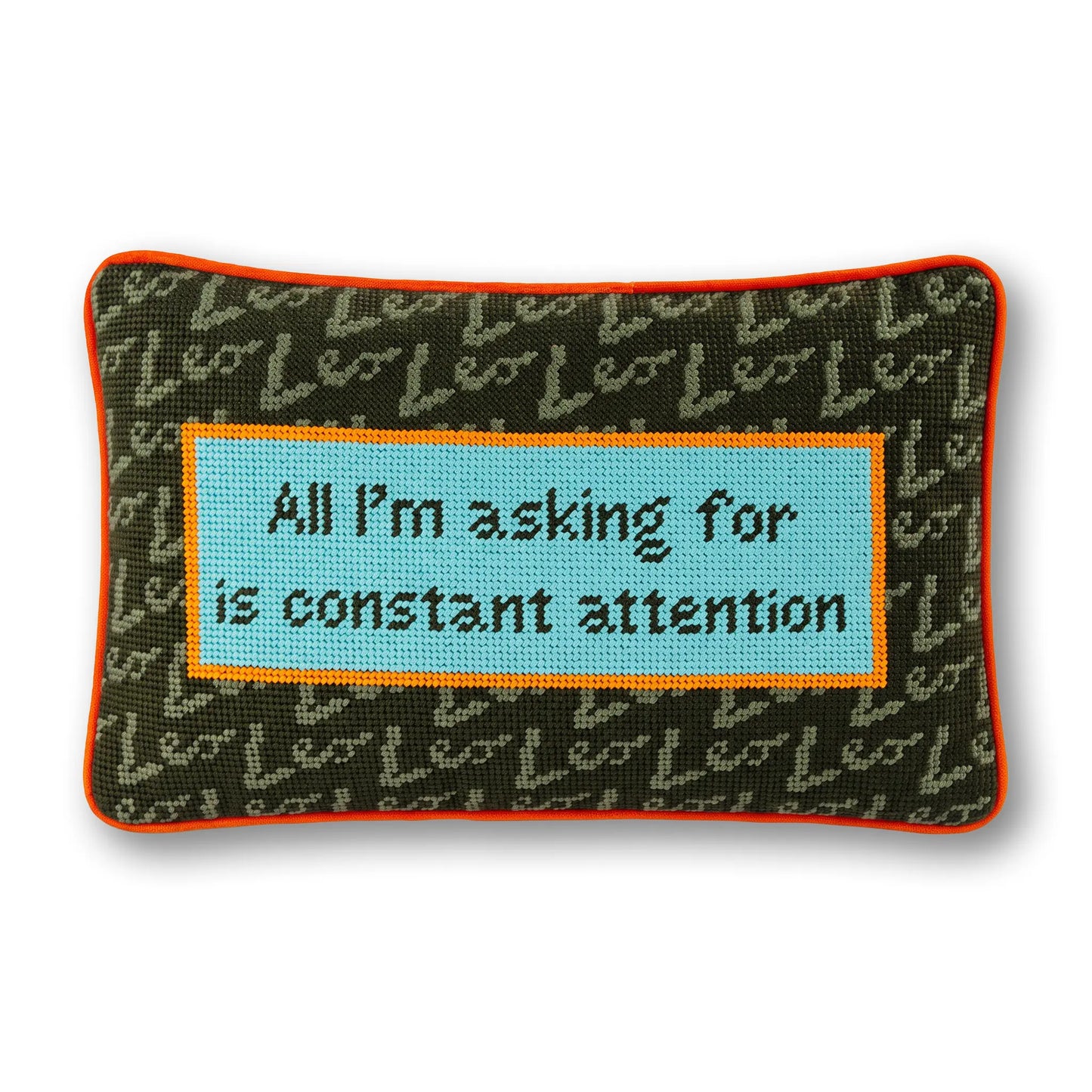Leo Needlepoint Pillow
