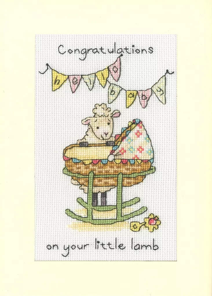 Little Lamb Greeting Card Counted Cross Stitch Kit by Bothy Threads XGC67
