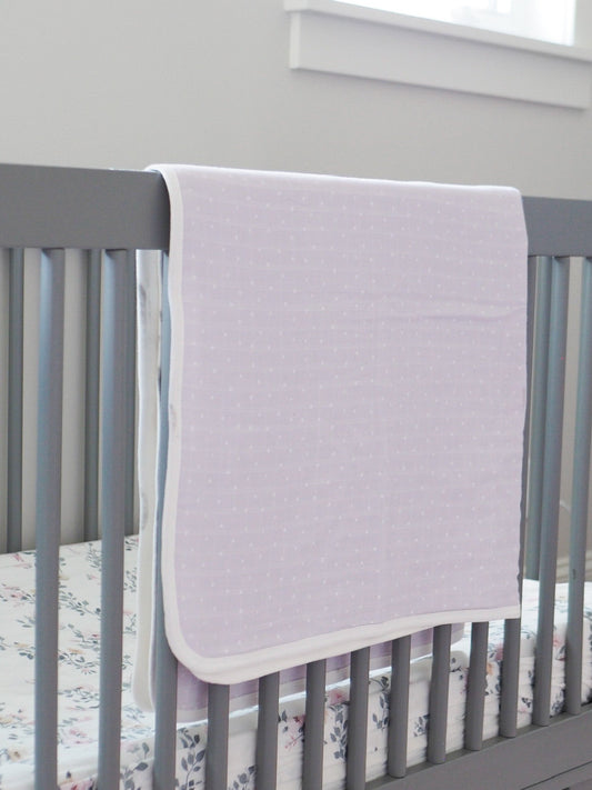 Muslin Blanket - Lavender Stars/White