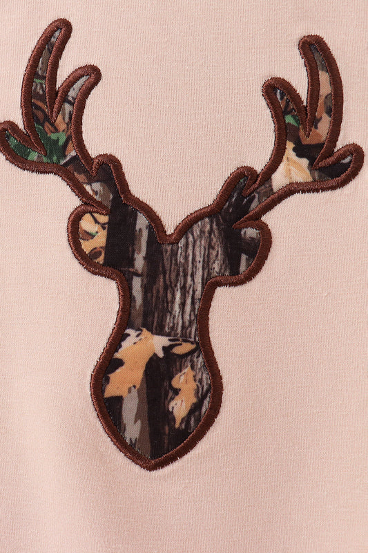 Gray Deer Applique Romper