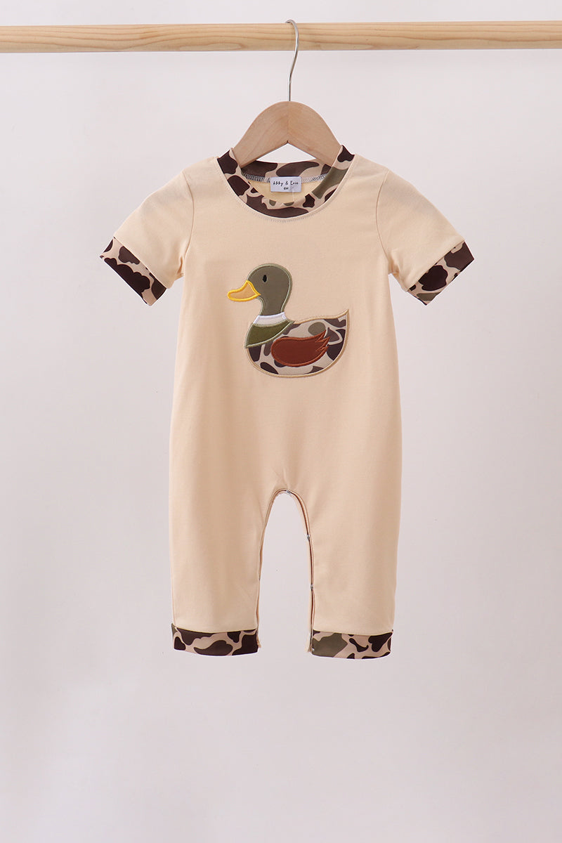 Camouflage duck applique Romper