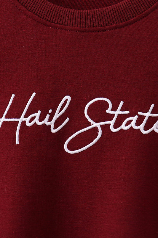Brown Mississippi Hail State Embroidery Top