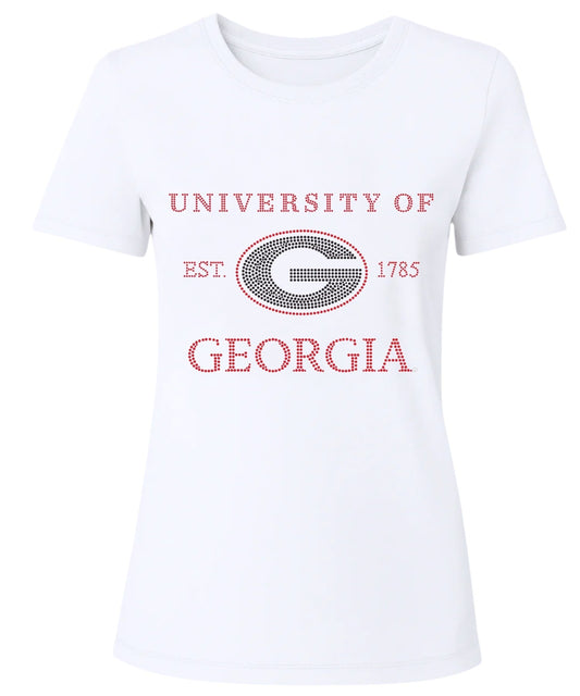 University of Georgia EST 1785 White Crewneck T-Shirt