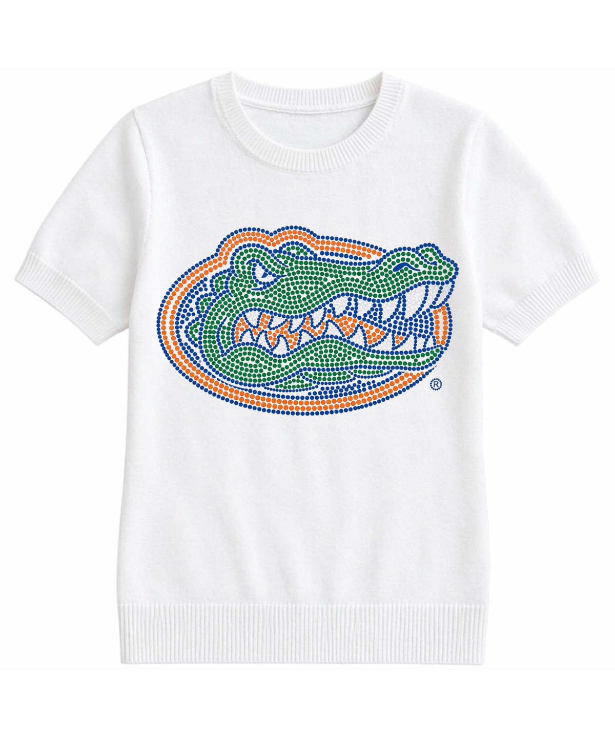 University of Florida Gator Head Ivory Short Sleeve Sweater