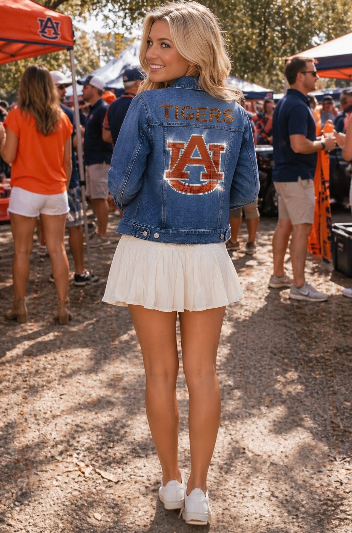 Auburn University Tigers AU Blue Denim Jacket