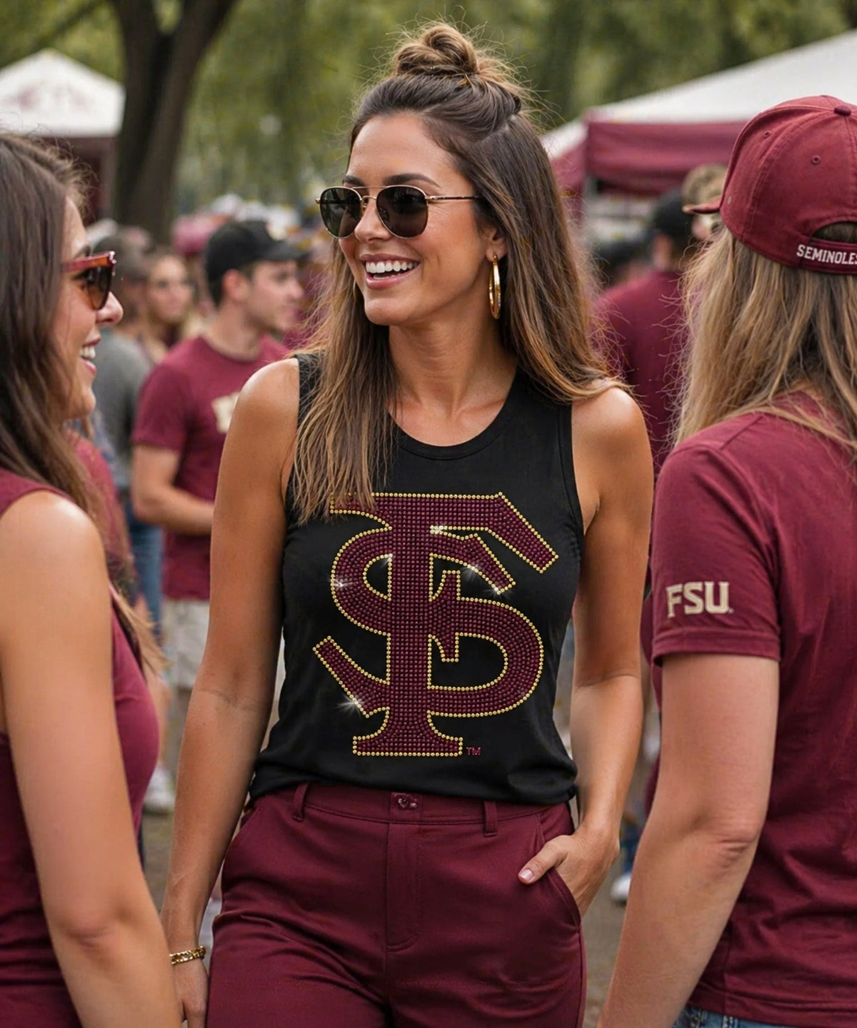 Florida State FS Black Crewneck Tank Top