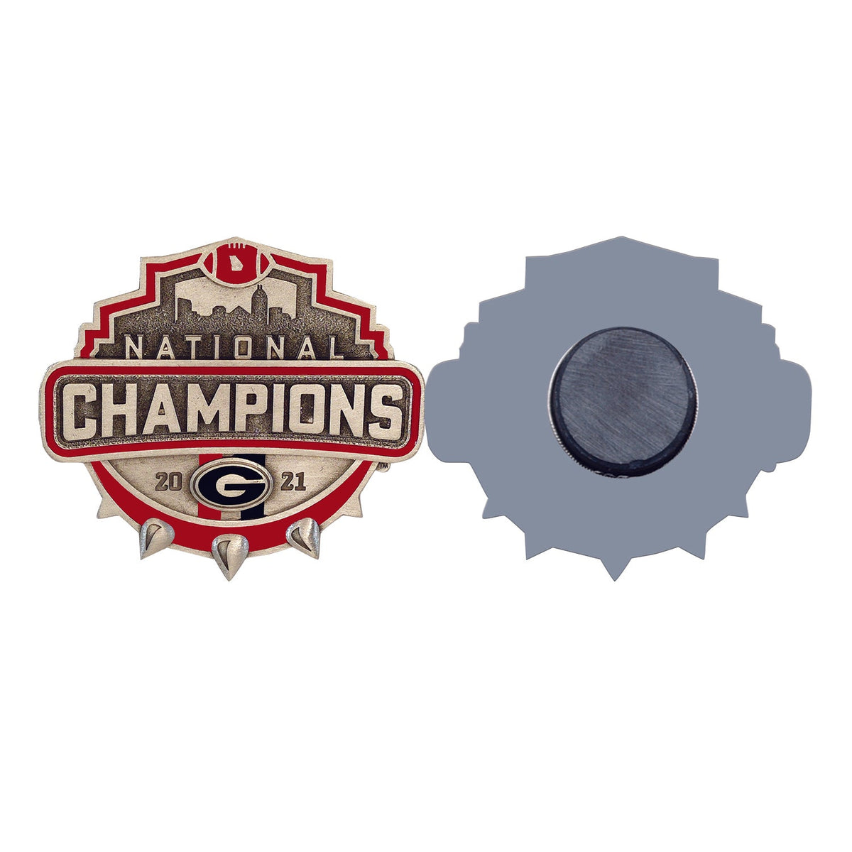 Georgia Bulldogs National Champions 2021 Spike Logo Magnet