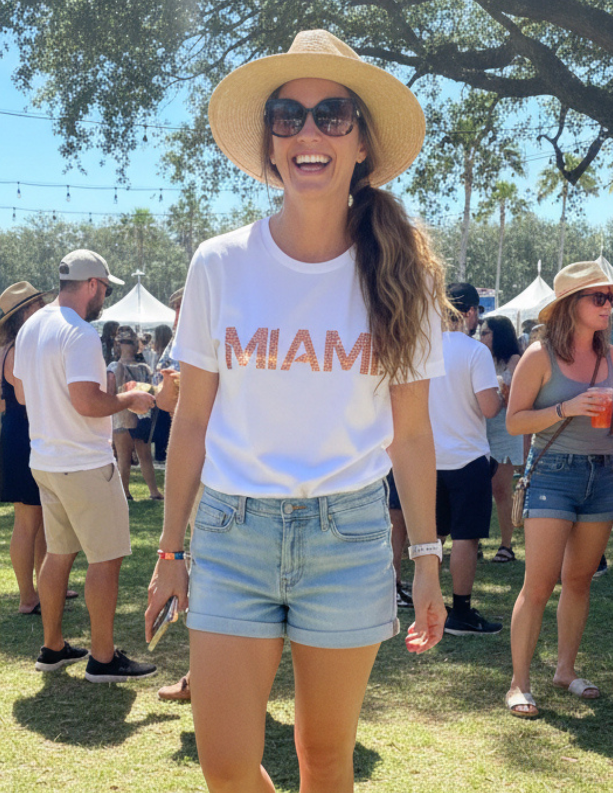 University Of Miami Script White Crewneck Short Sleeve T-Shirt