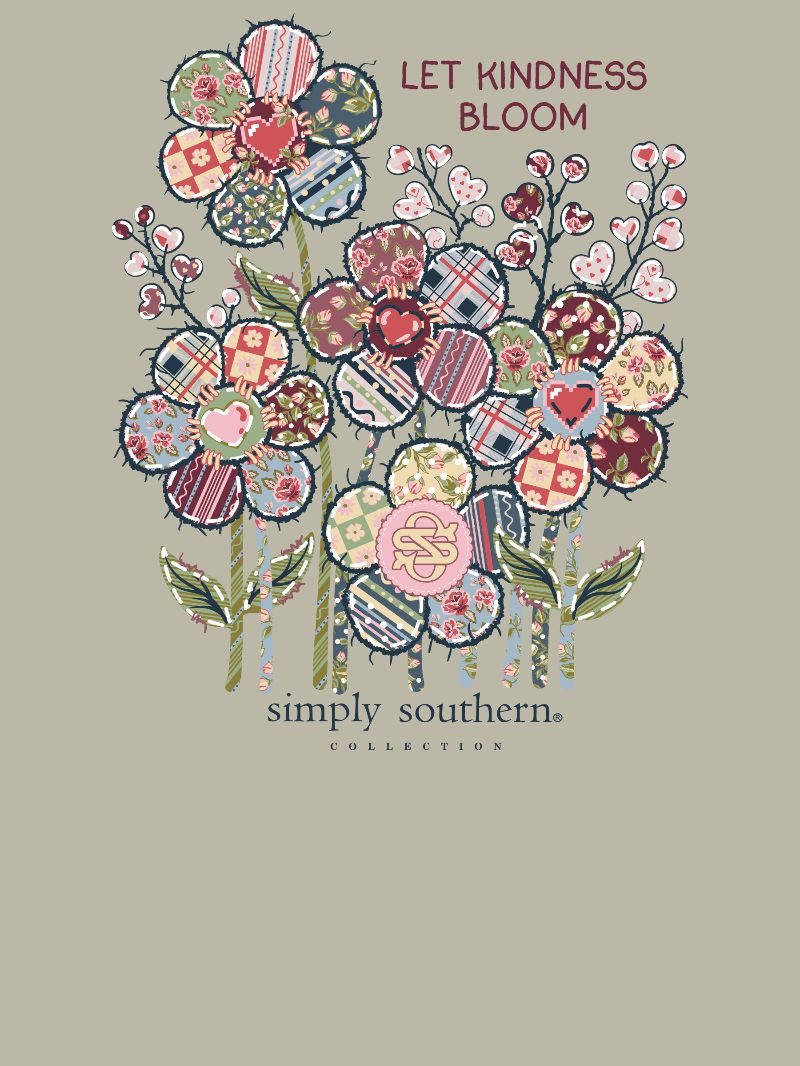 Let Kindness Bloom - Flowers - Patchwork - F26 - SS - Adult T-Shirt