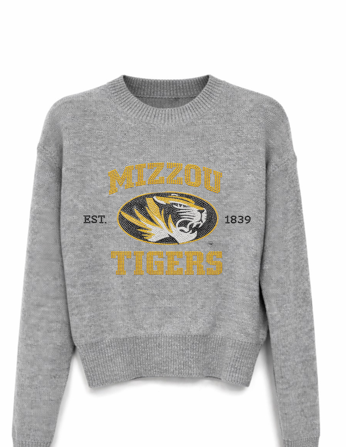 University of Missouri EST 1839 Gray Crewneck Long Sleeve Sweater