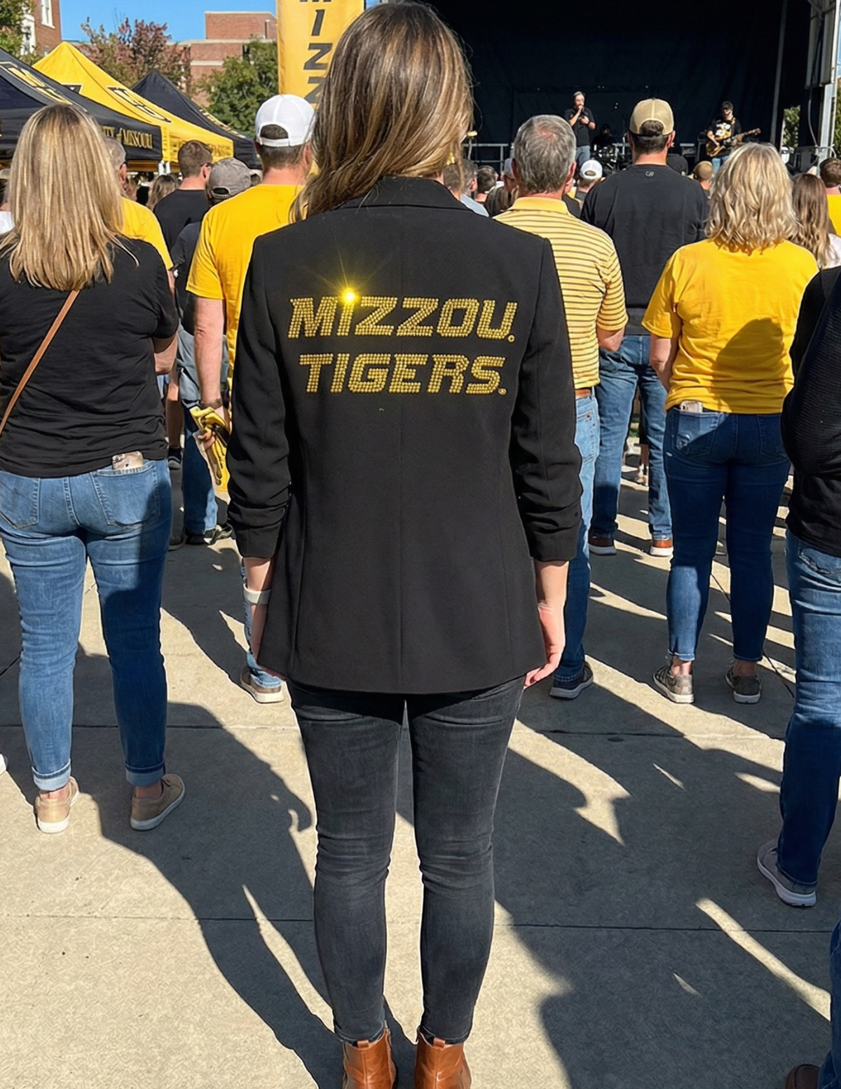 University of Missouri Mizzou Tigers Black Ruched Blazer