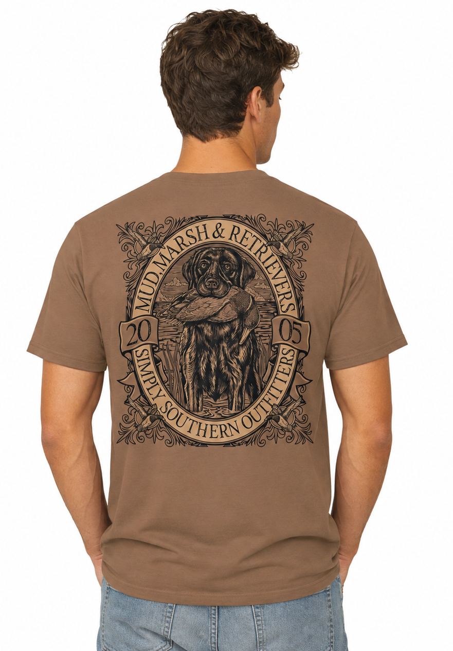 Mud, Marsh & Retrievers - Duck Hunting - F26 - SS - Adult T-Shirt