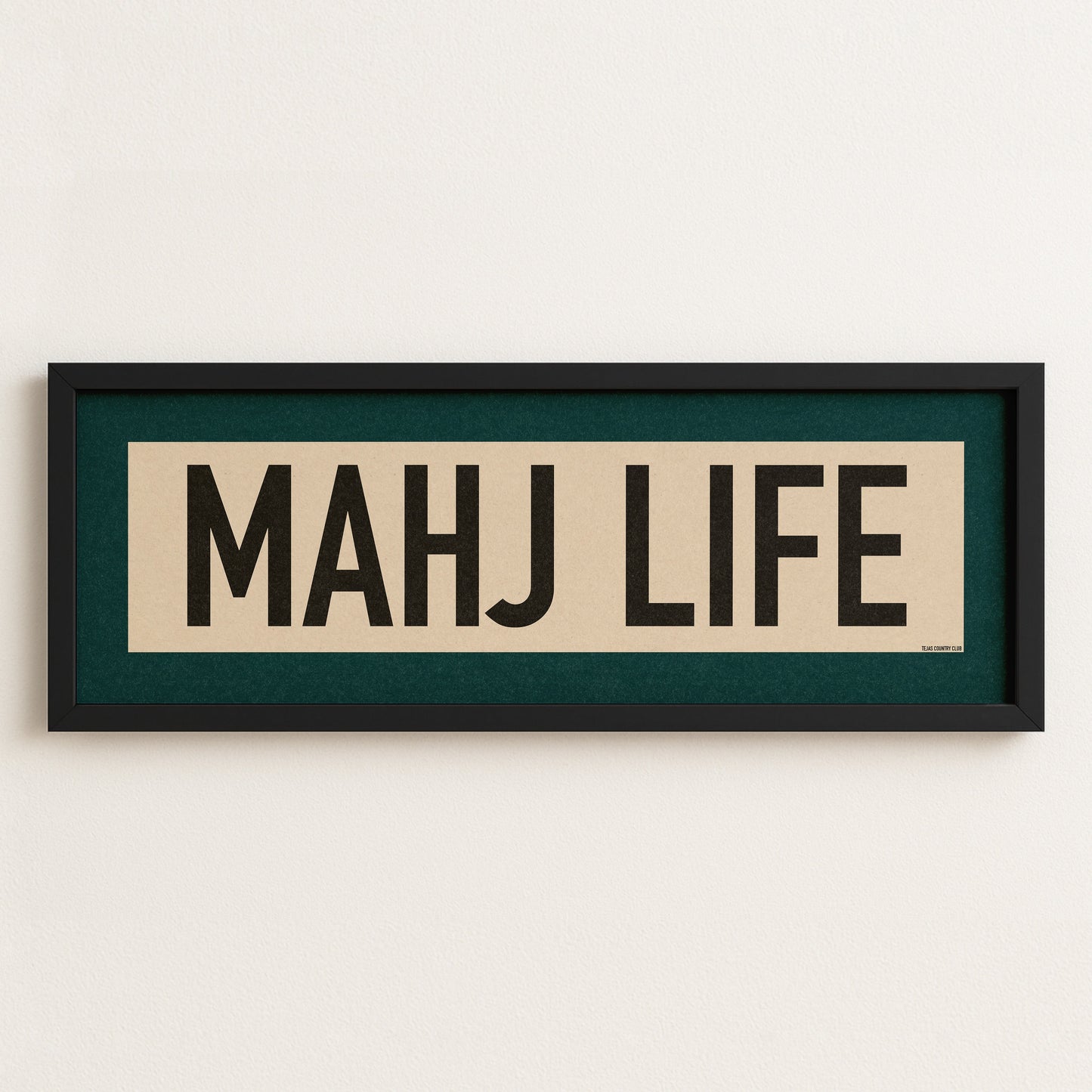 Framed Mahj Life Mahjong Art Scroll Sign