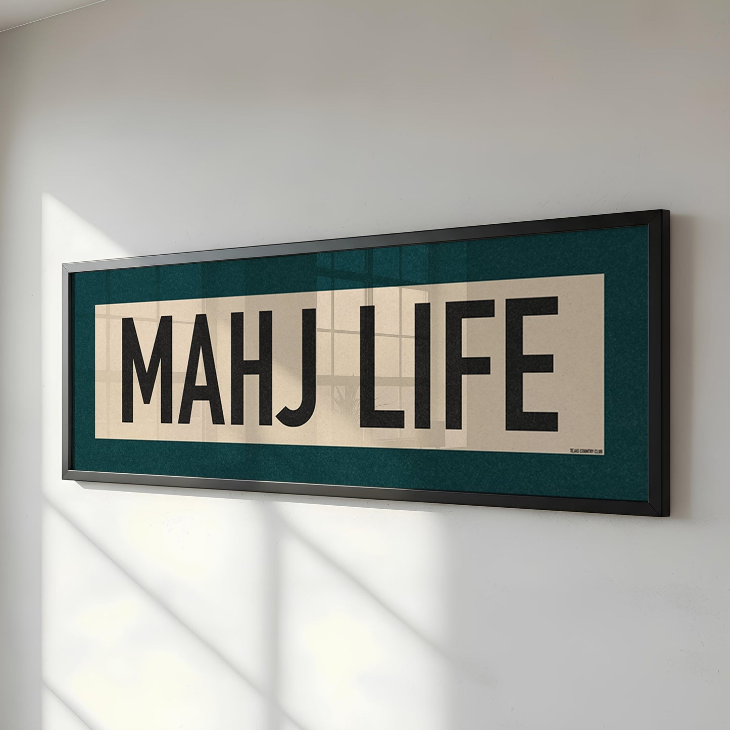 Framed Mahj Life Mahjong Art Scroll Sign