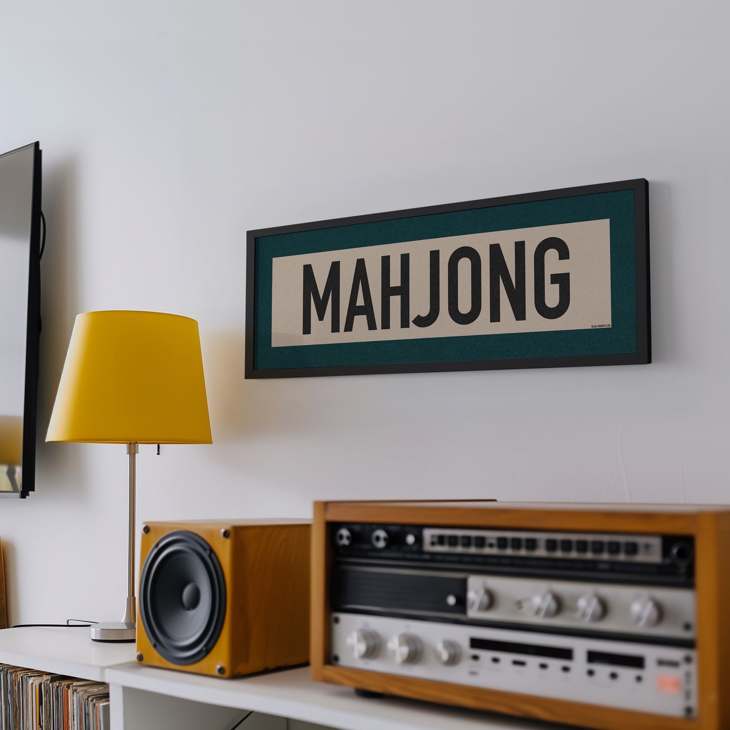 Framed Mahjong Art Scroll Sign