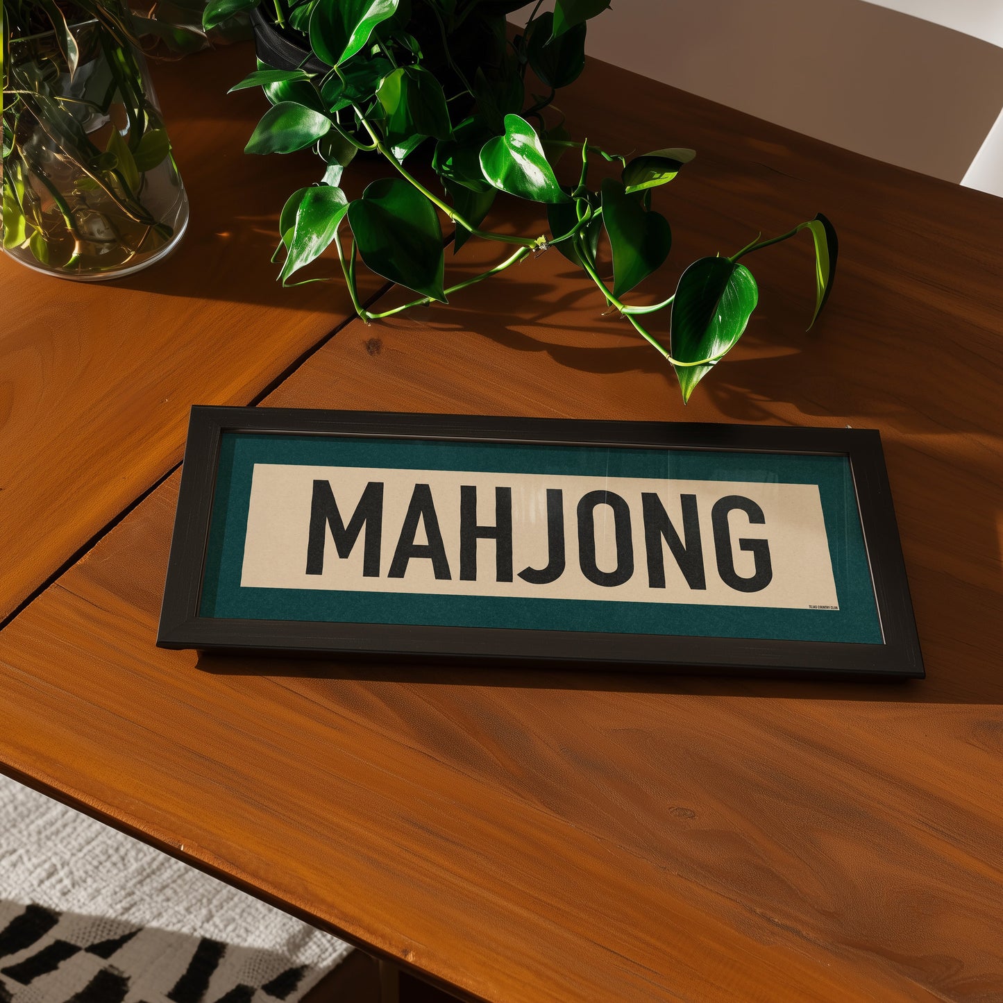 Framed Mahjong Art Scroll Sign