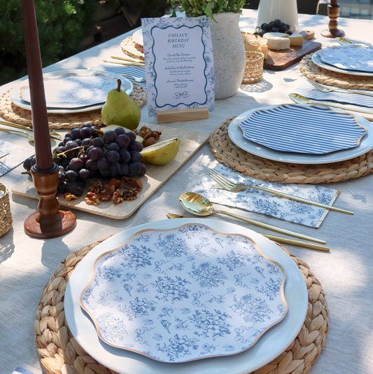 Hamptons Toile & Stripes Plates