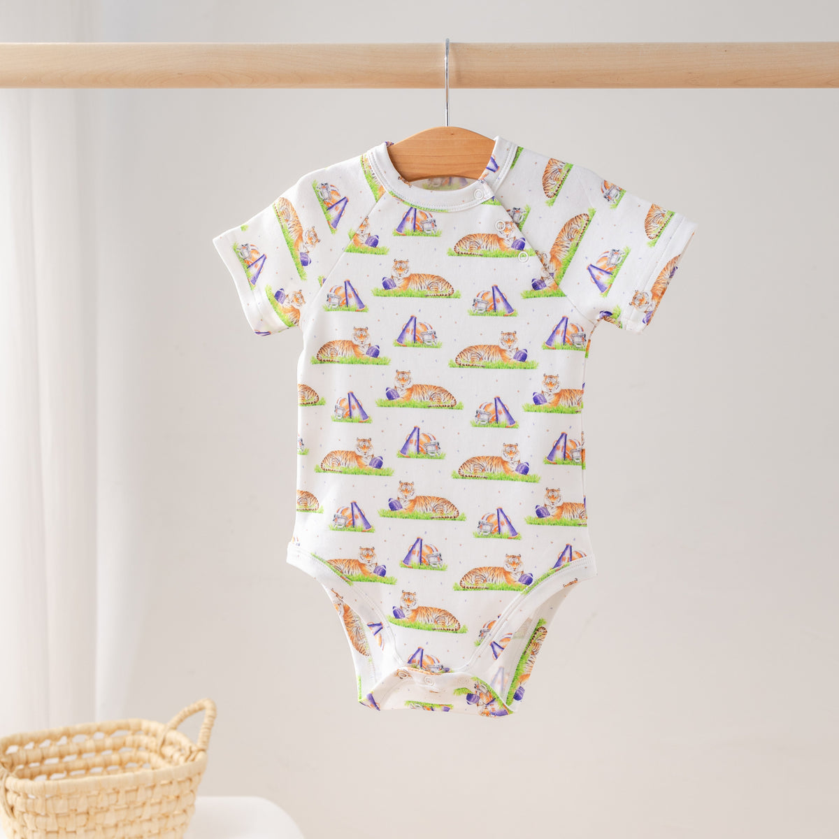 Navy Tiger Mania Organic Cotton Onesie
