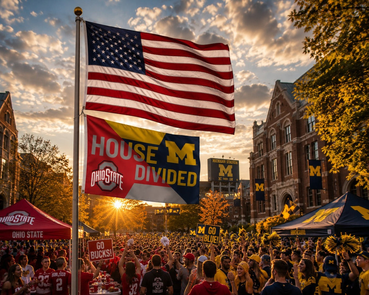 Michigan and Ohio State House Divided 3x5 Flag
