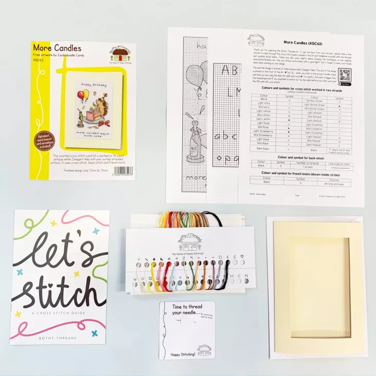 More Candles Greeting Card Counted Cross Stitch Kit by Bothy Threads XGC62