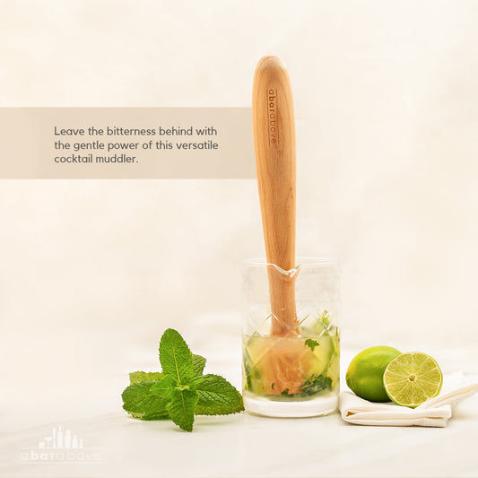 12" Cocktail Muddler - Natural Hardwood