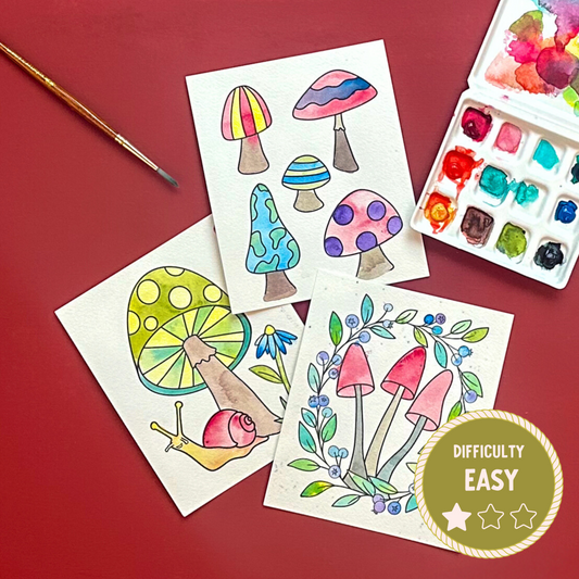Mushroom Forest Watercolor Painting Kit - (Mini)