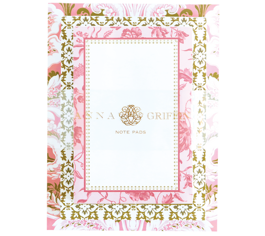 Pink Damask Note Pad Set