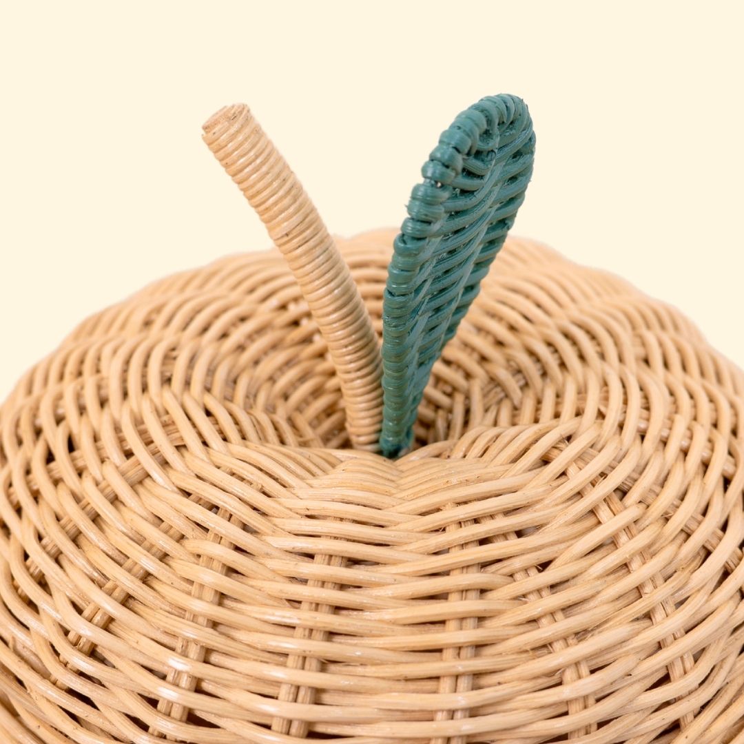 Apple Rattan Storage Basket Natural - Small