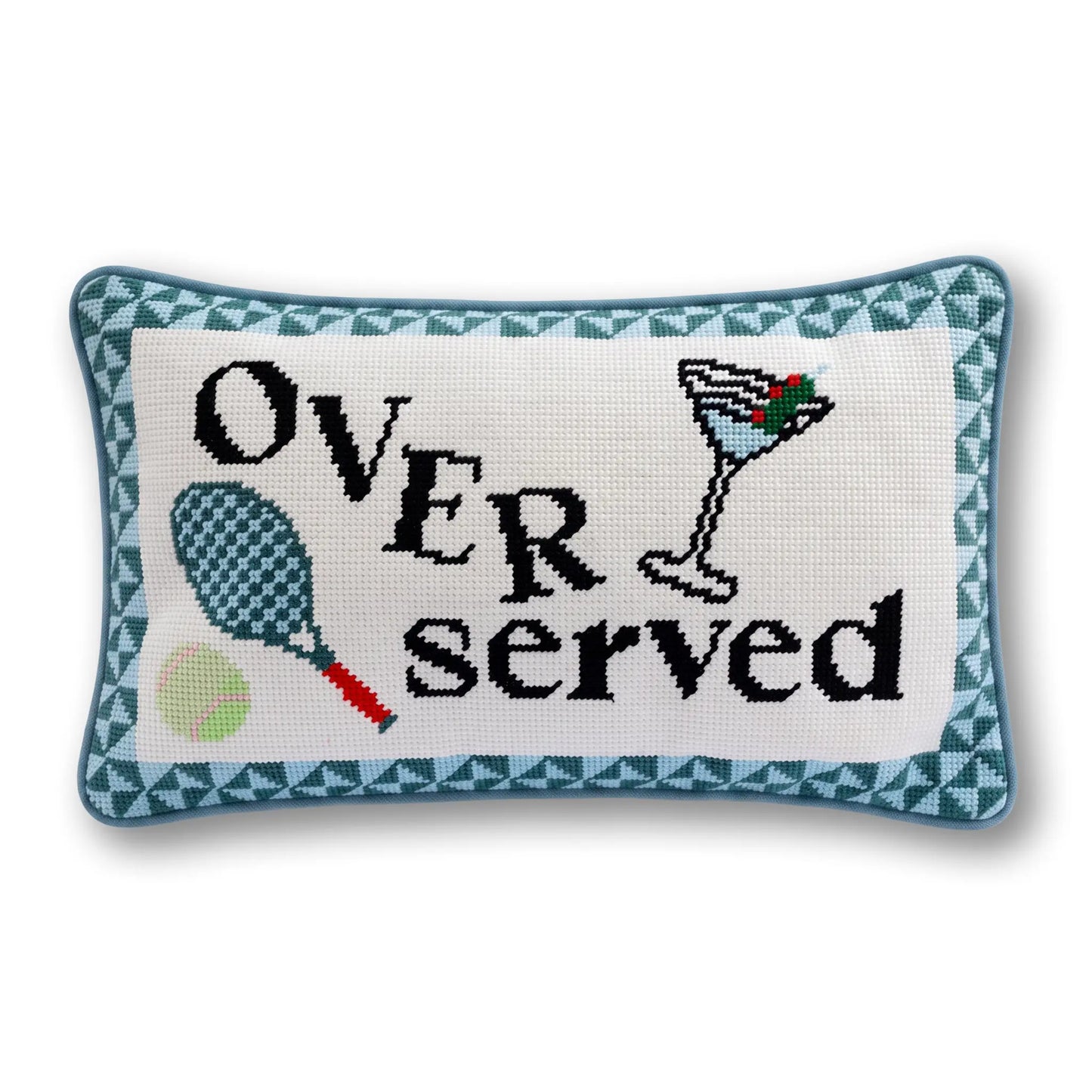 Overserved Needlepoint Pillow