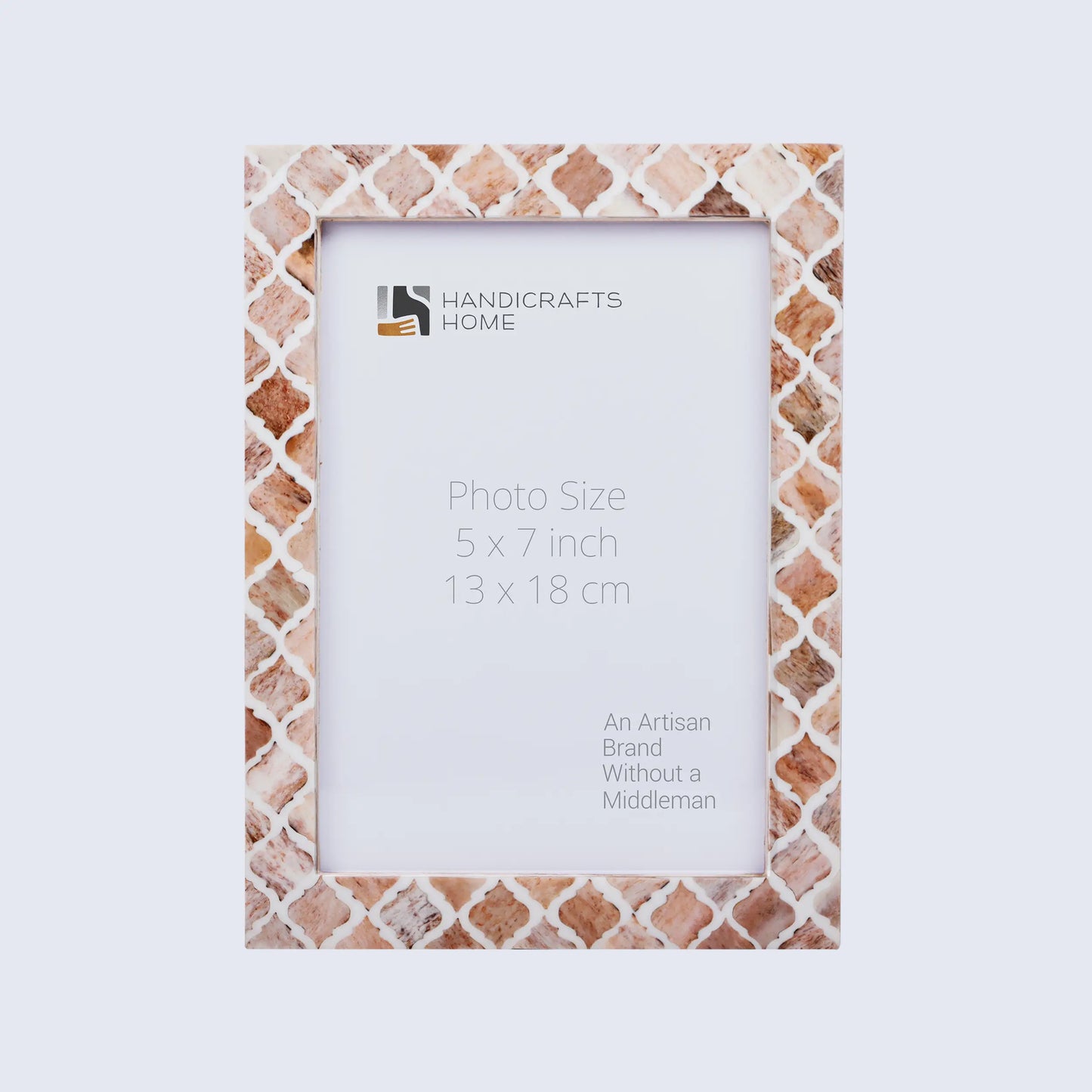 Picture Frame Moroccan Pattern Collection Bone & Resin Inlay Brown-3 Sizes