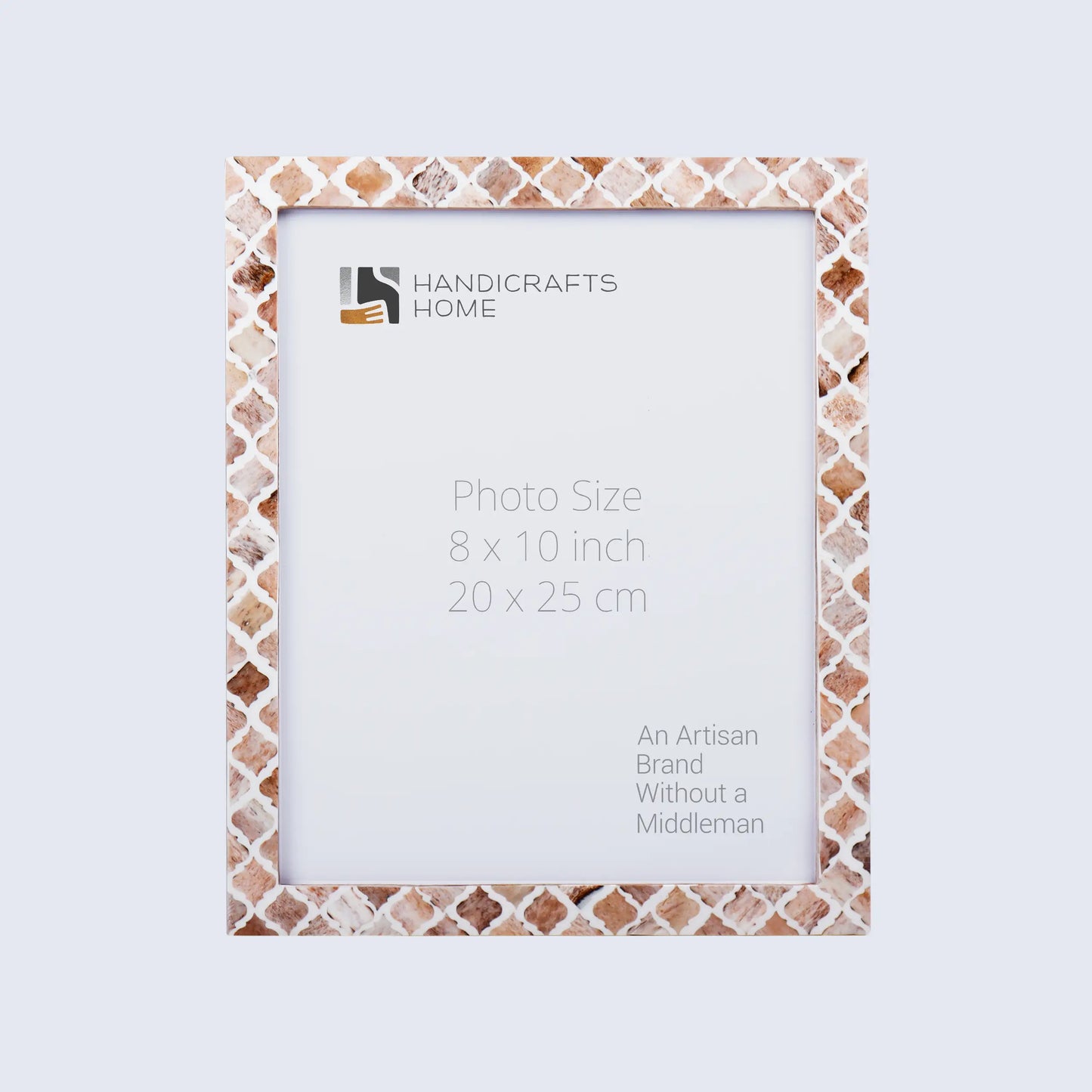 Picture Frame Moroccan Pattern Collection Bone & Resin Inlay Brown-3 Sizes