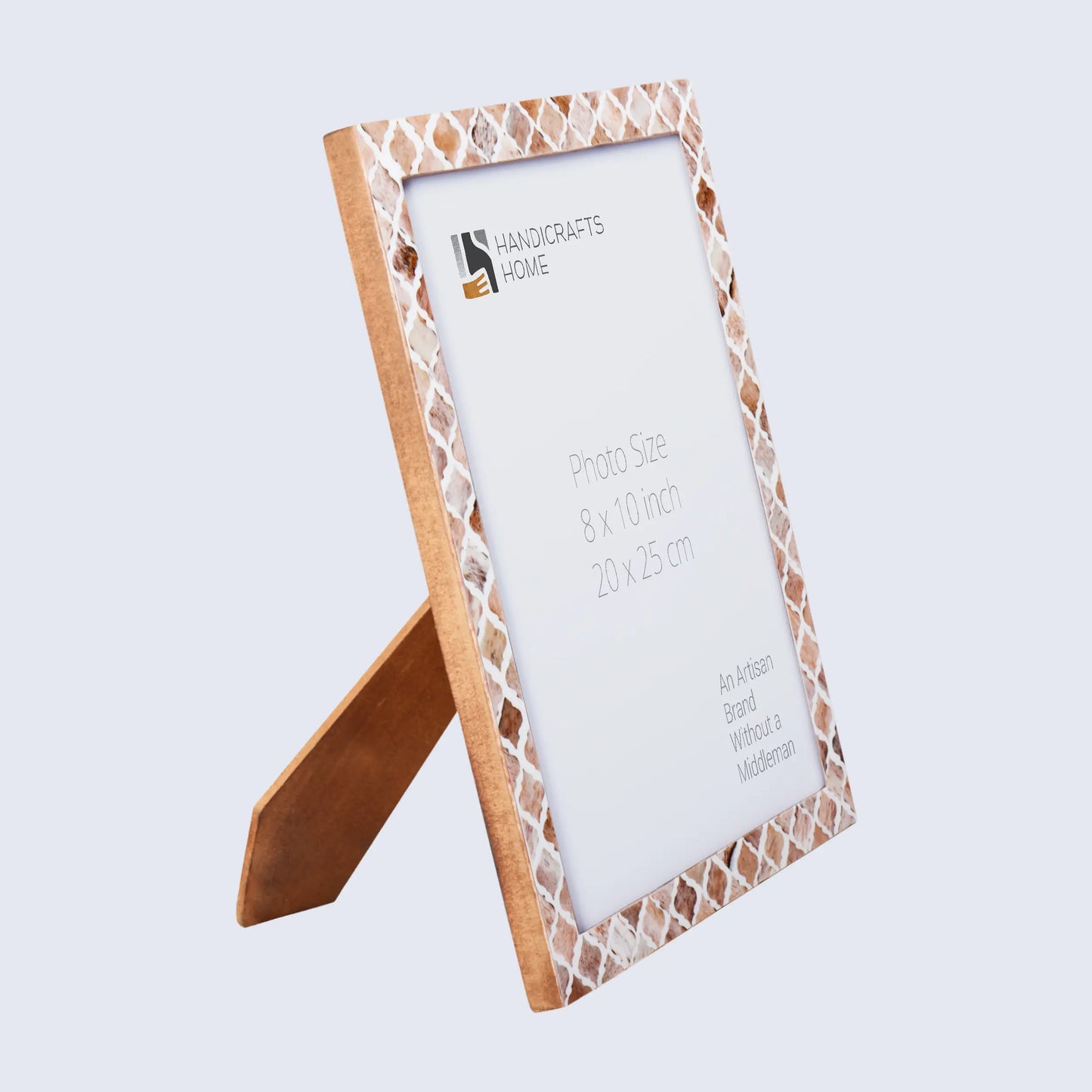 Picture Frame Moroccan Pattern Collection Bone & Resin Inlay Brown-3 Sizes