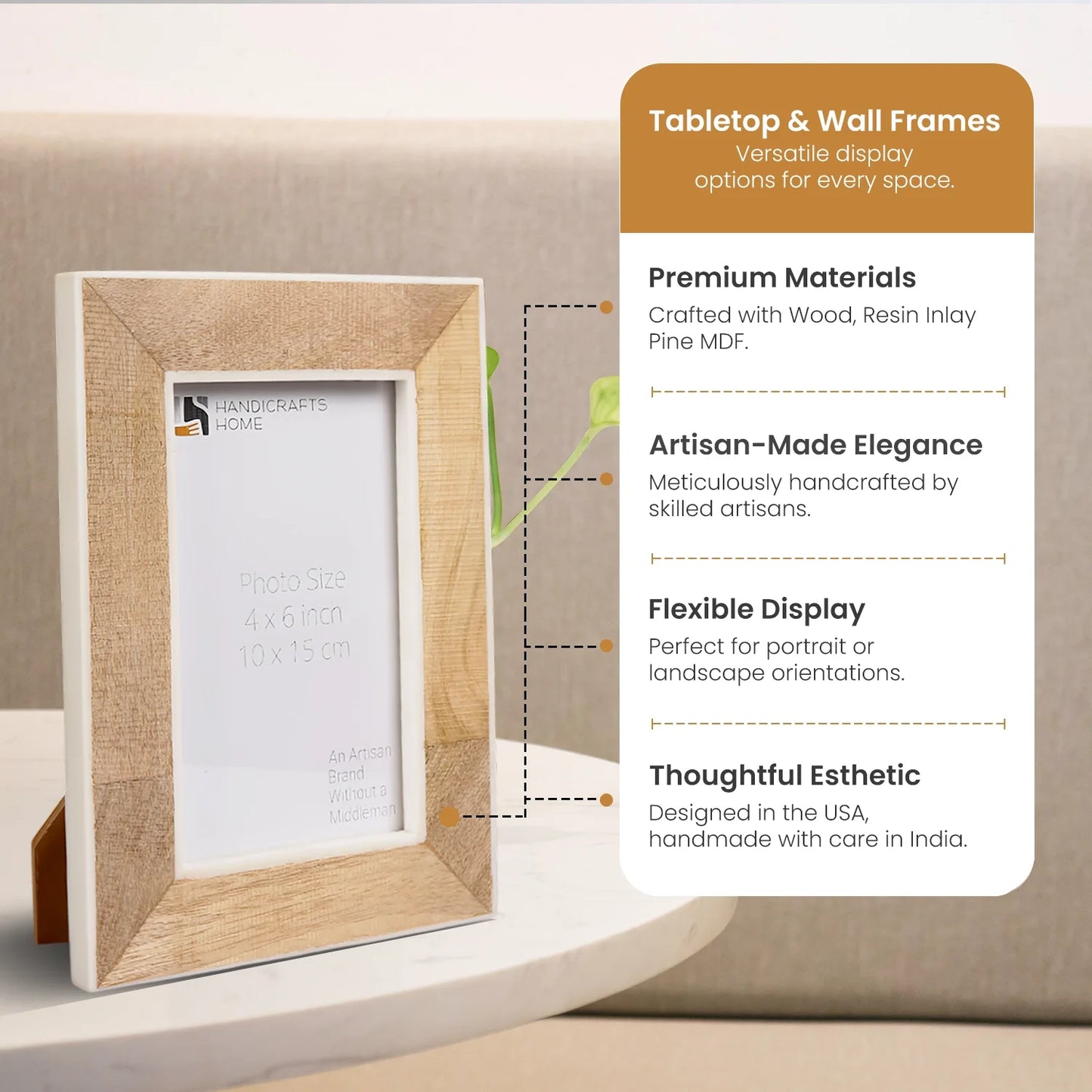 Wood Resin Inlay Picture Frame 4x6 5x7 Photo Frame Decor