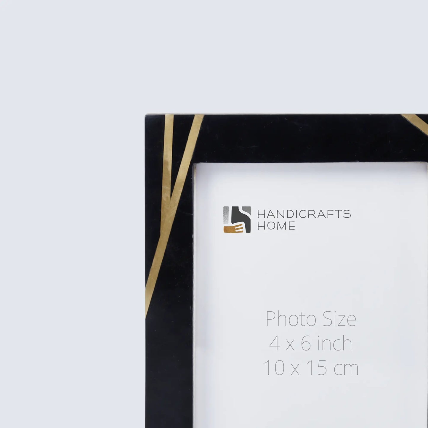 Picture Frame Deco Bamboo Collection Resin & Brass Inlay Black – 3 Sizes (Pack of 2)