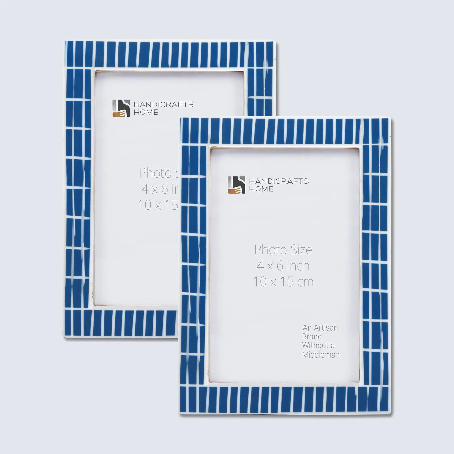 Picture Frame Manhattan Subway Collection Resin Inlay Blue,White – 3 Sizes (Pack of 2)