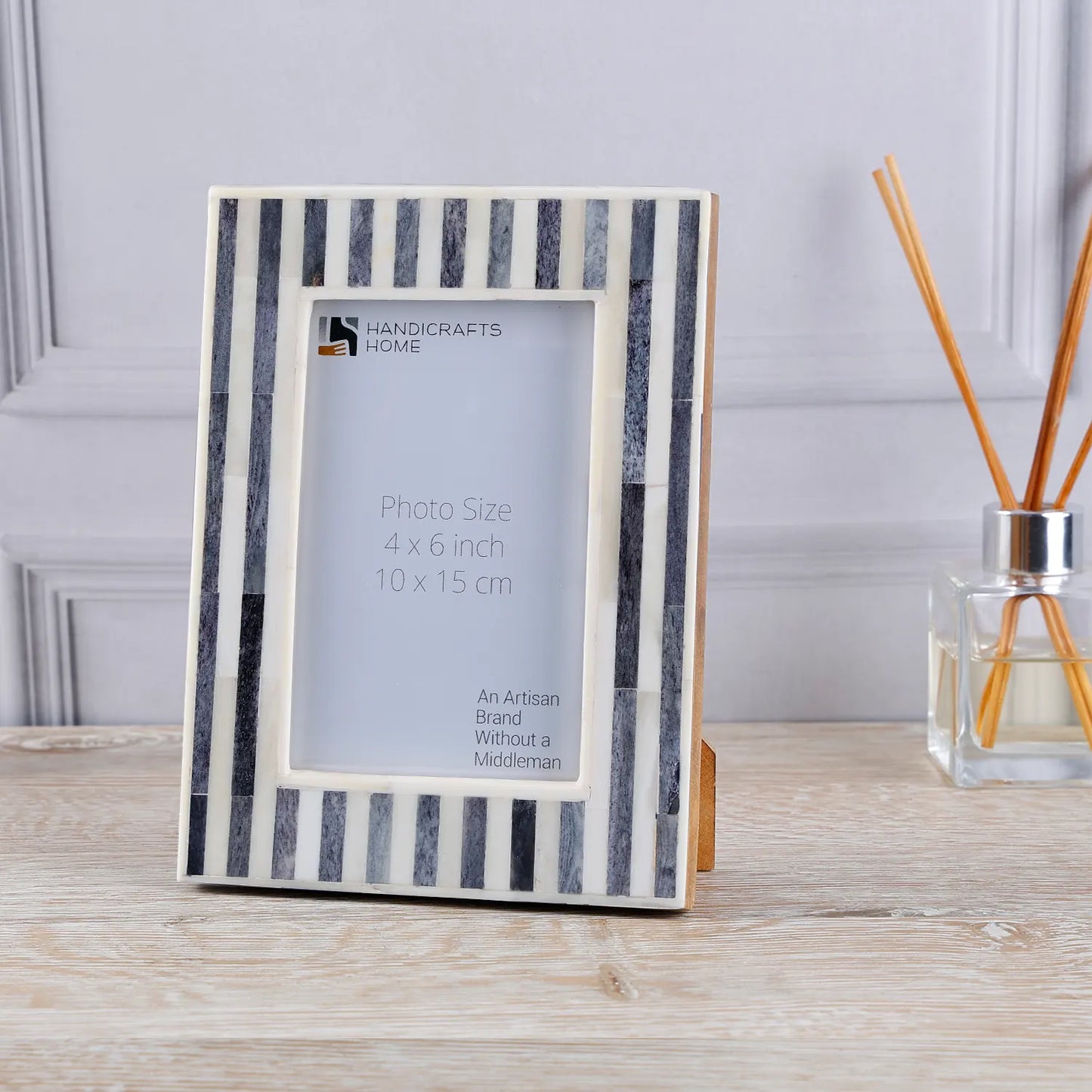 Picture Frames Kayala Saje Collection Bone Inlay, Grey-White, 4x6, 5x7 & 8x10