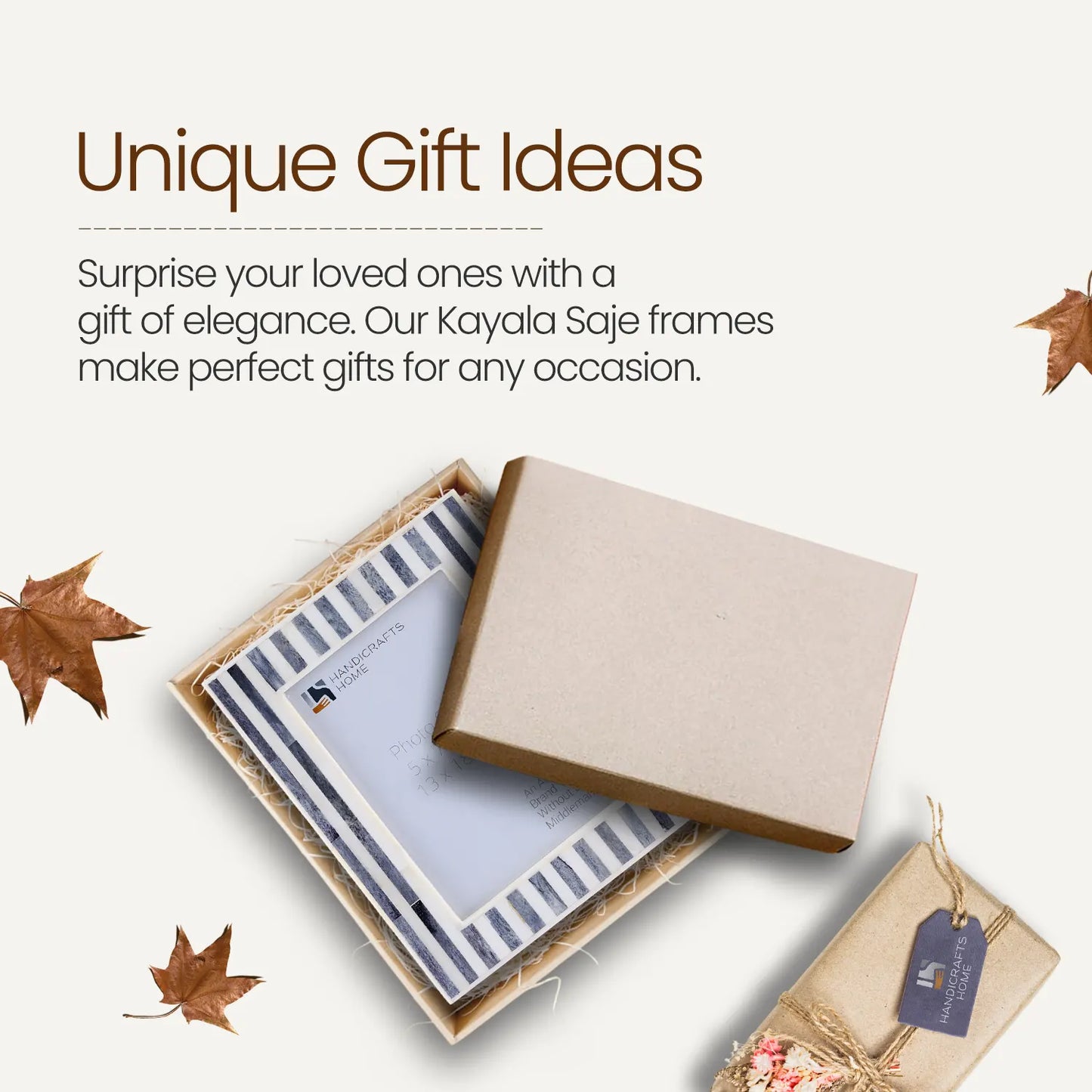 Picture Frames Kayala Saje Collection Bone Inlay, Grey-White, 4x6, 5x7 & 8x10