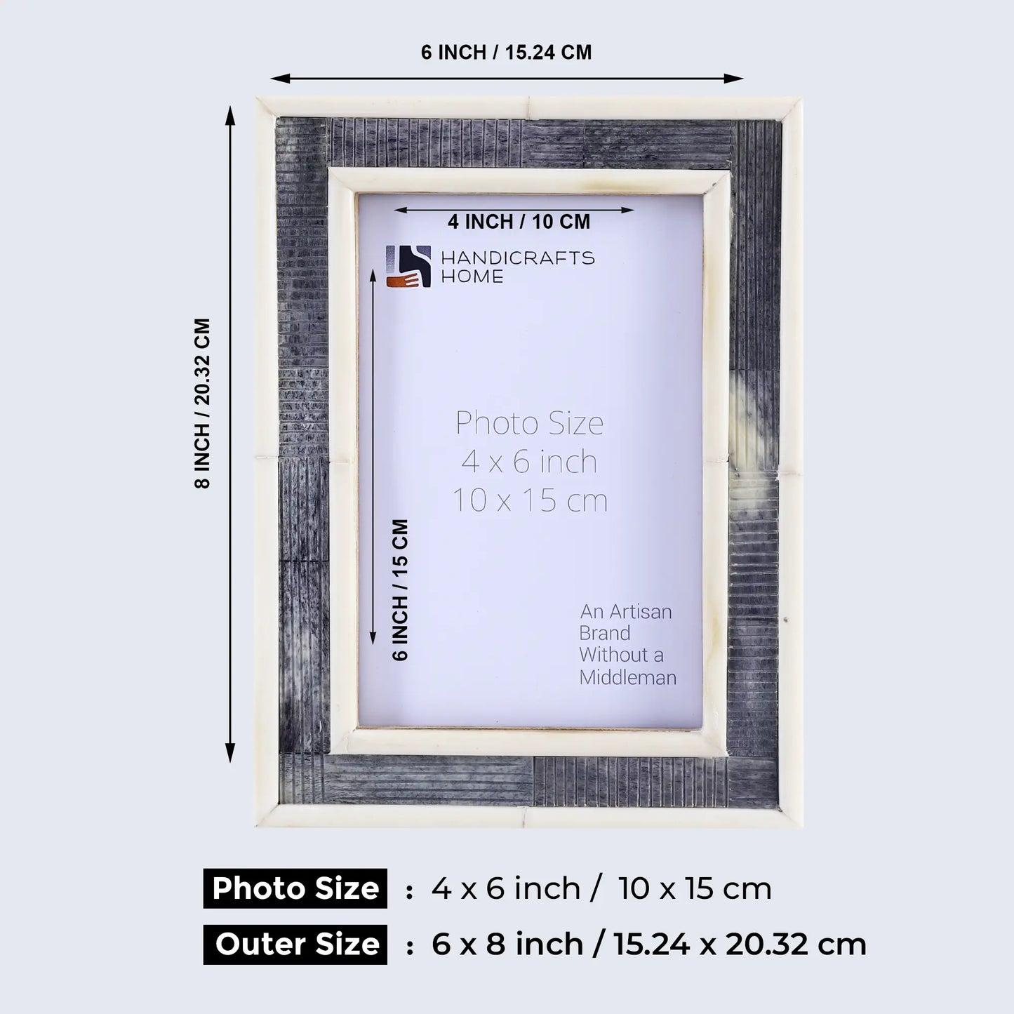 Picture Frames Sea Siren Raidne Collection Bone Inlay Grey White 4x6 5x7"