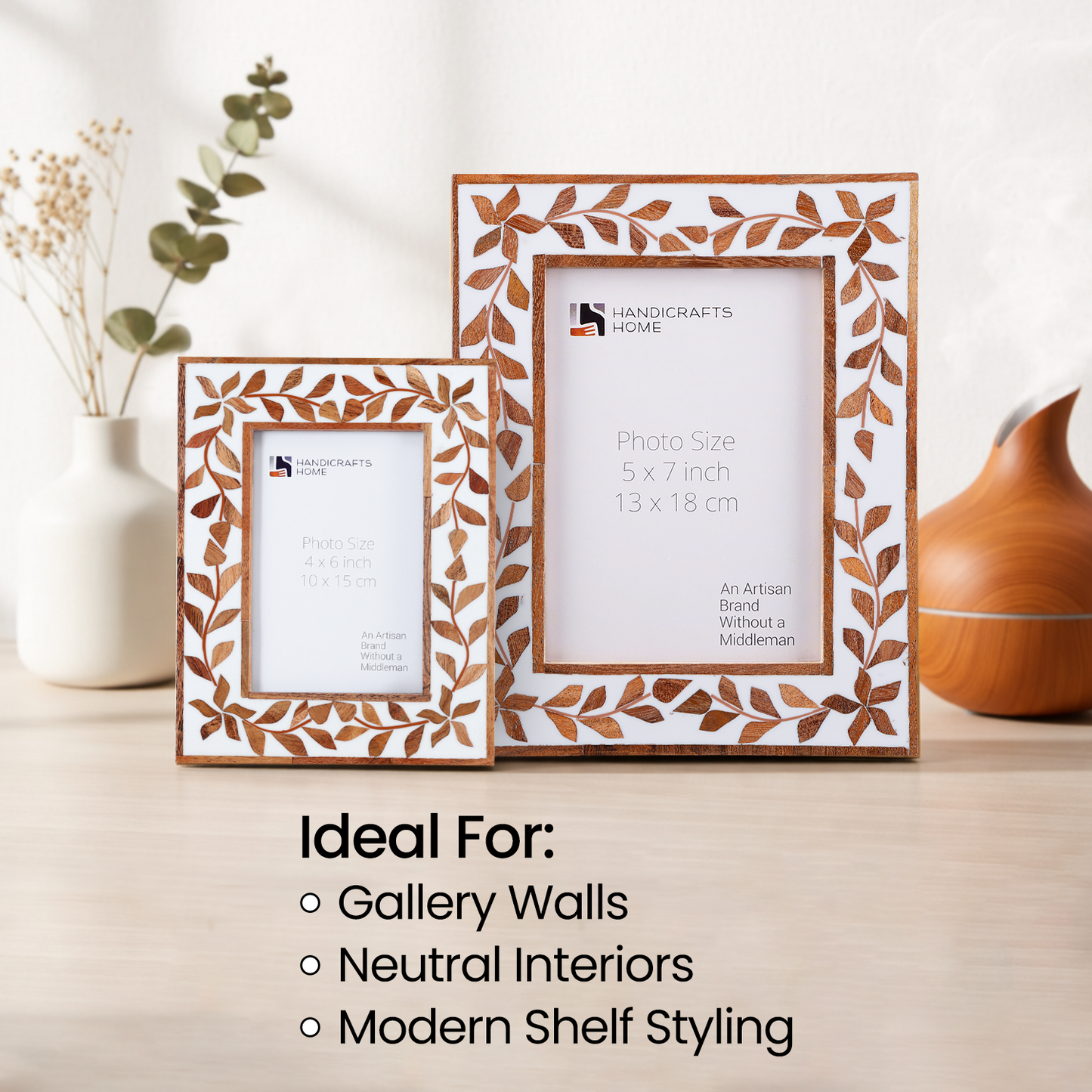 Wood Resin Inlay Botanical Photo Frame Alhambra 4x6 5x7