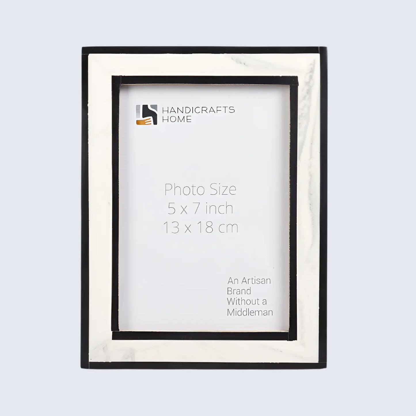 Black White Resin Inlay Picture Frame Layered Border 4x6 5x7
