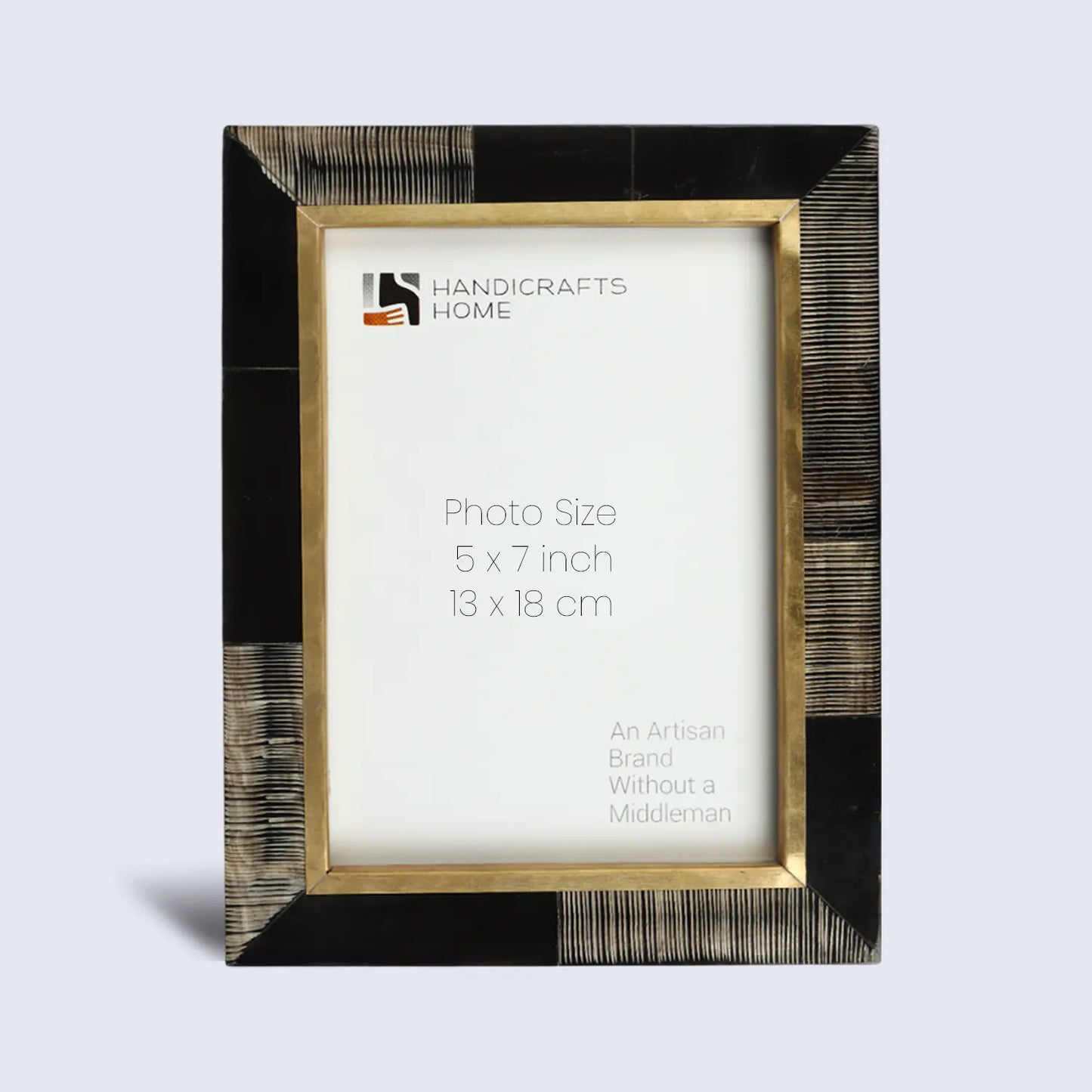 Picture Frame Shagrin Collection Brass & Horn Inlay Brown – 2 Sizes