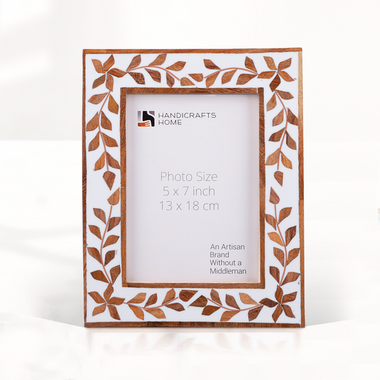 Wood Resin Inlay Botanical Photo Frame Alhambra 4x6 5x7