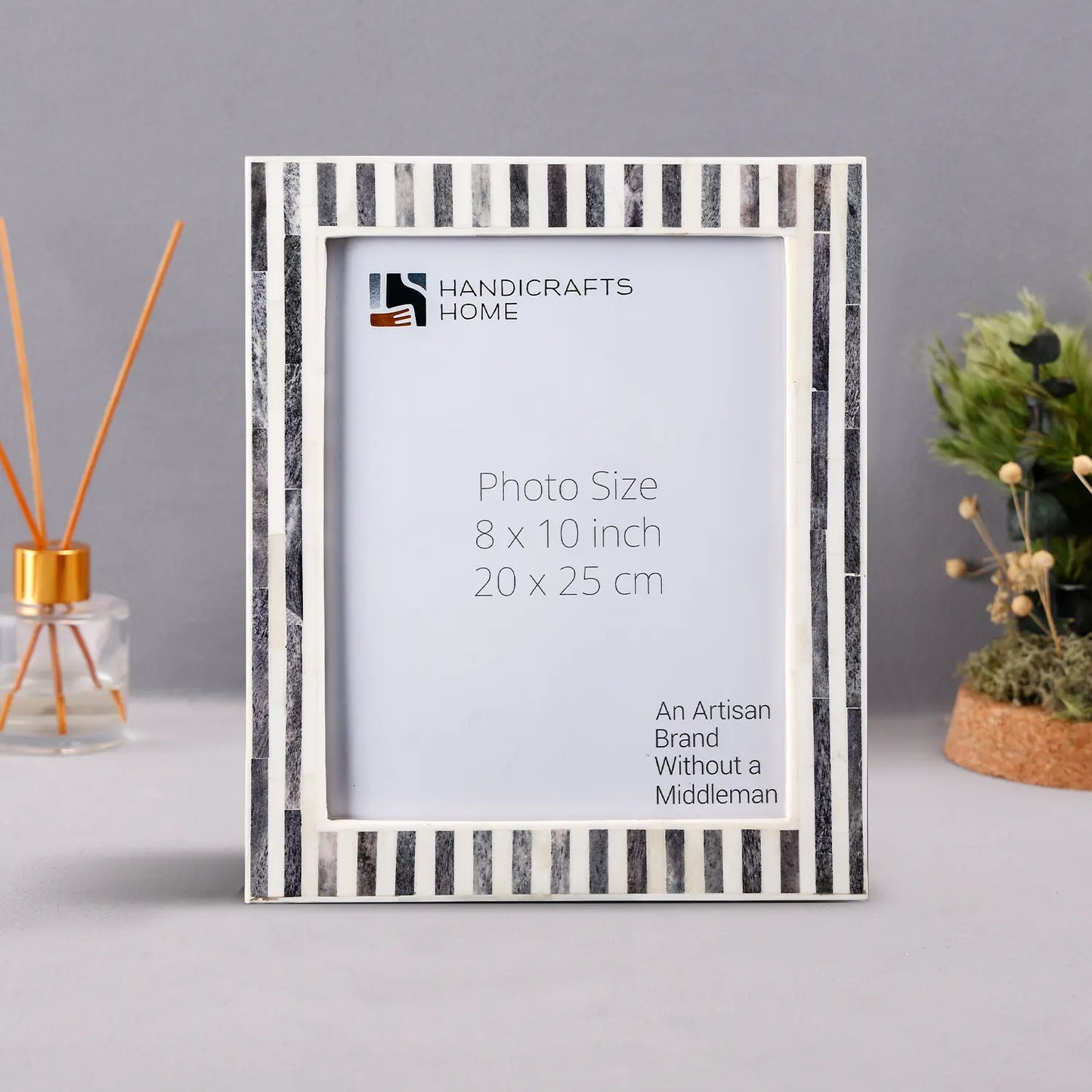 Picture Frames Kayala Saje Collection Bone Inlay, Grey-White, 4x6, 5x7 & 8x10