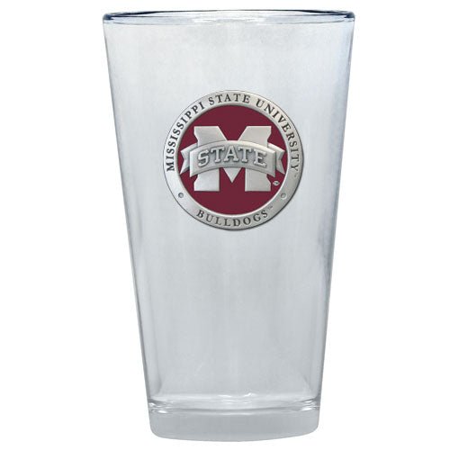 Mississippi State University Bulldogs "M" Logo Pint Glass, 16 oz