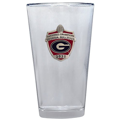 Georgia Bulldogs National Champions 2021 Shield Logo Pint Glass, 16 oz