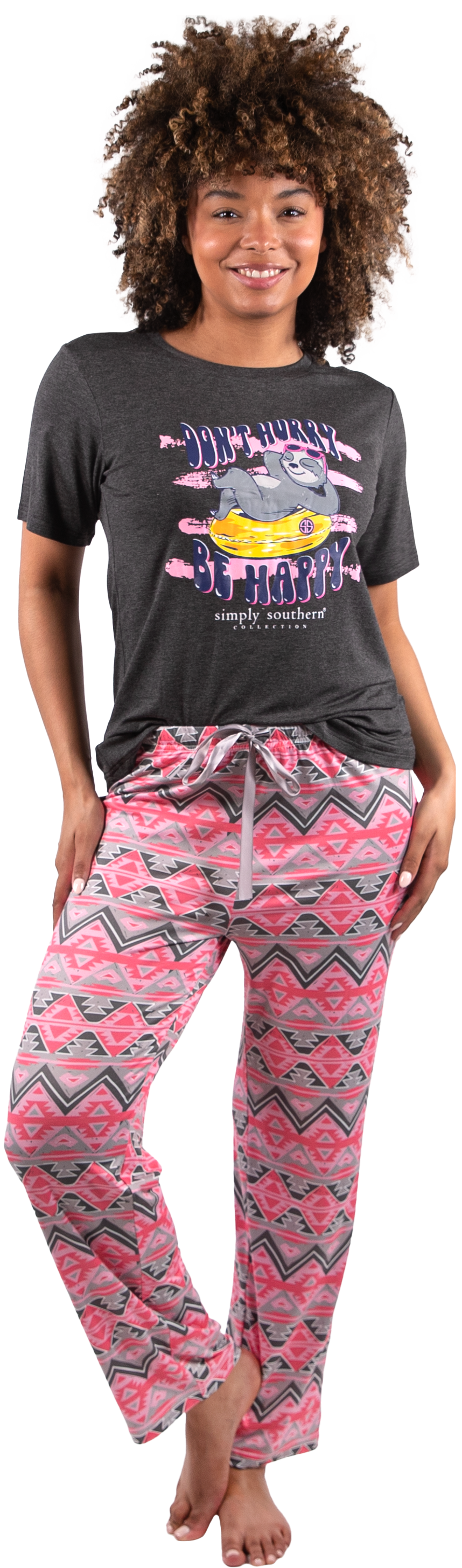 Don't Hurry Be Happy - Sloth - SS - F22 - Adult PJ Set