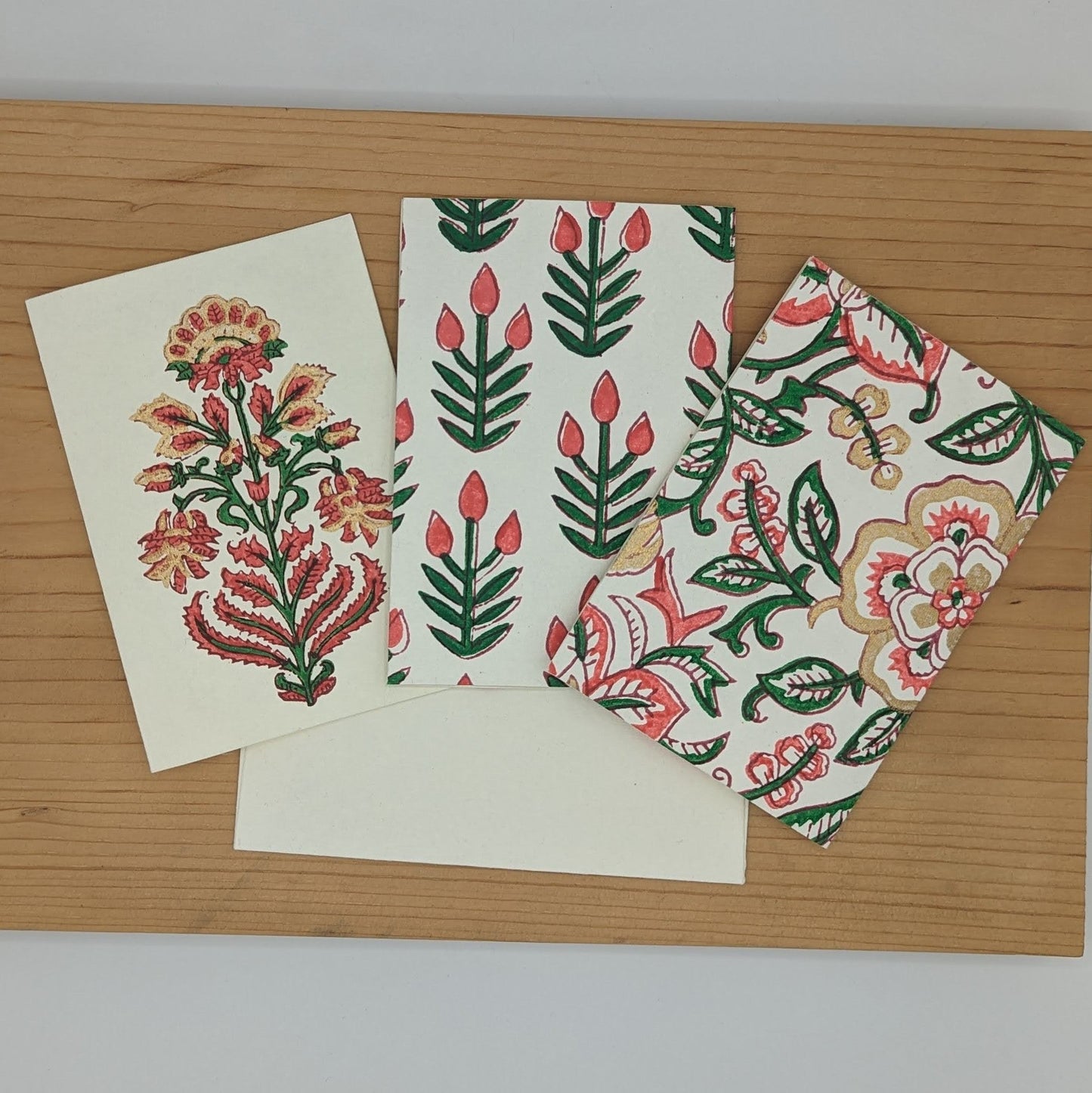 Pomegranate & Green Holiday Card Set